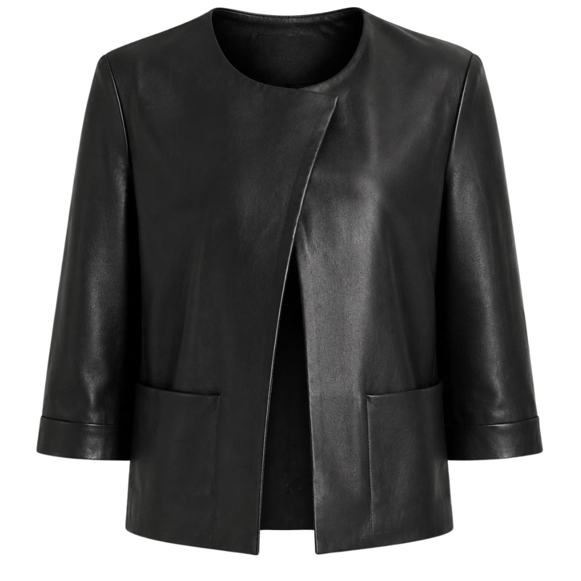 Ted Baker Ted Baker Women's Obino Three Quarter Sleeve Round Neck Regular Fit Jacket in Black