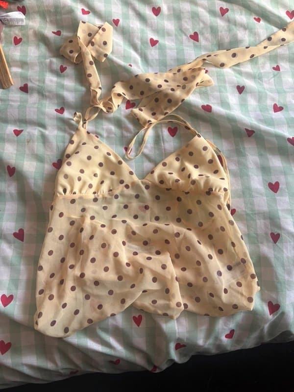 Bershka Berksha polka dot scarf strap top