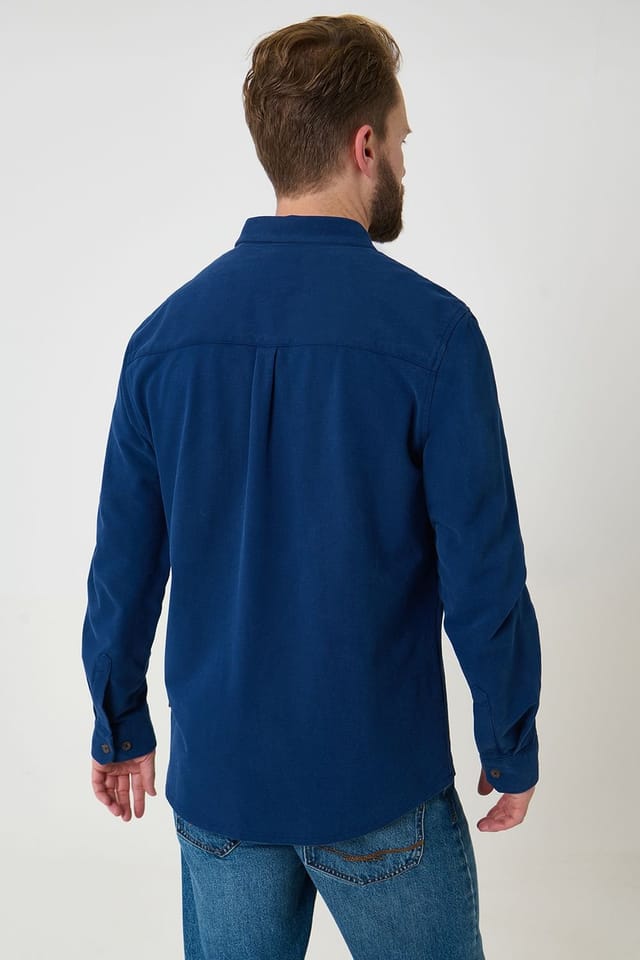 Saltwell Saltwell Men's Dyed Cotton Long Sleeve Shirt in Indigo - 2