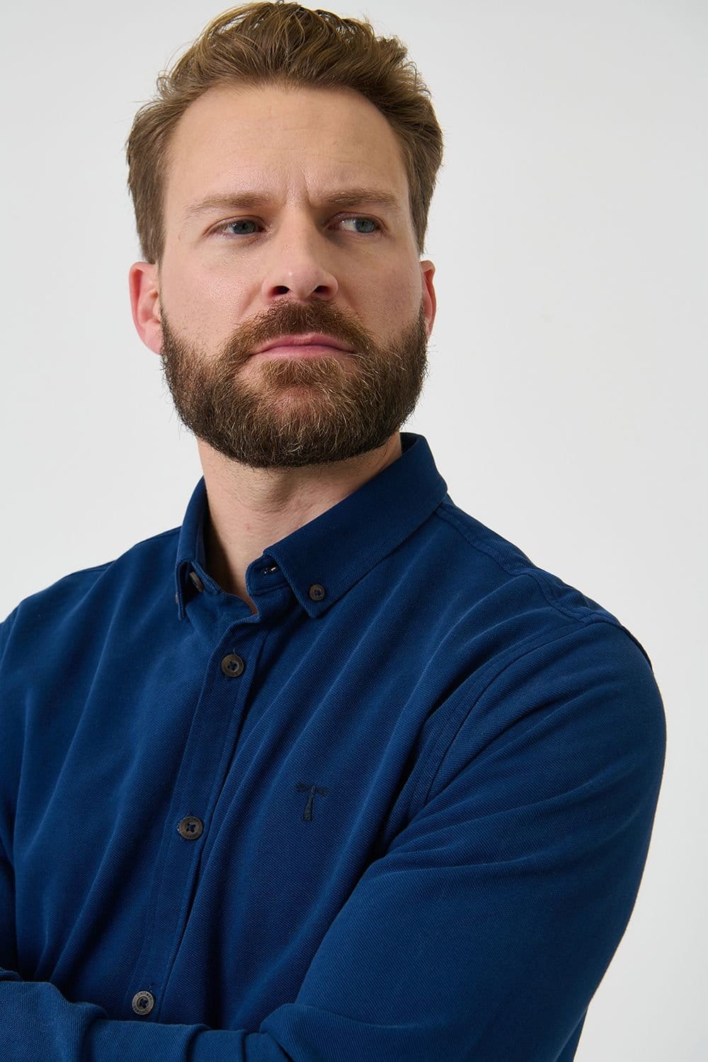 Saltwell Saltwell Men's Dyed Cotton Long Sleeve Shirt in Indigo - 4