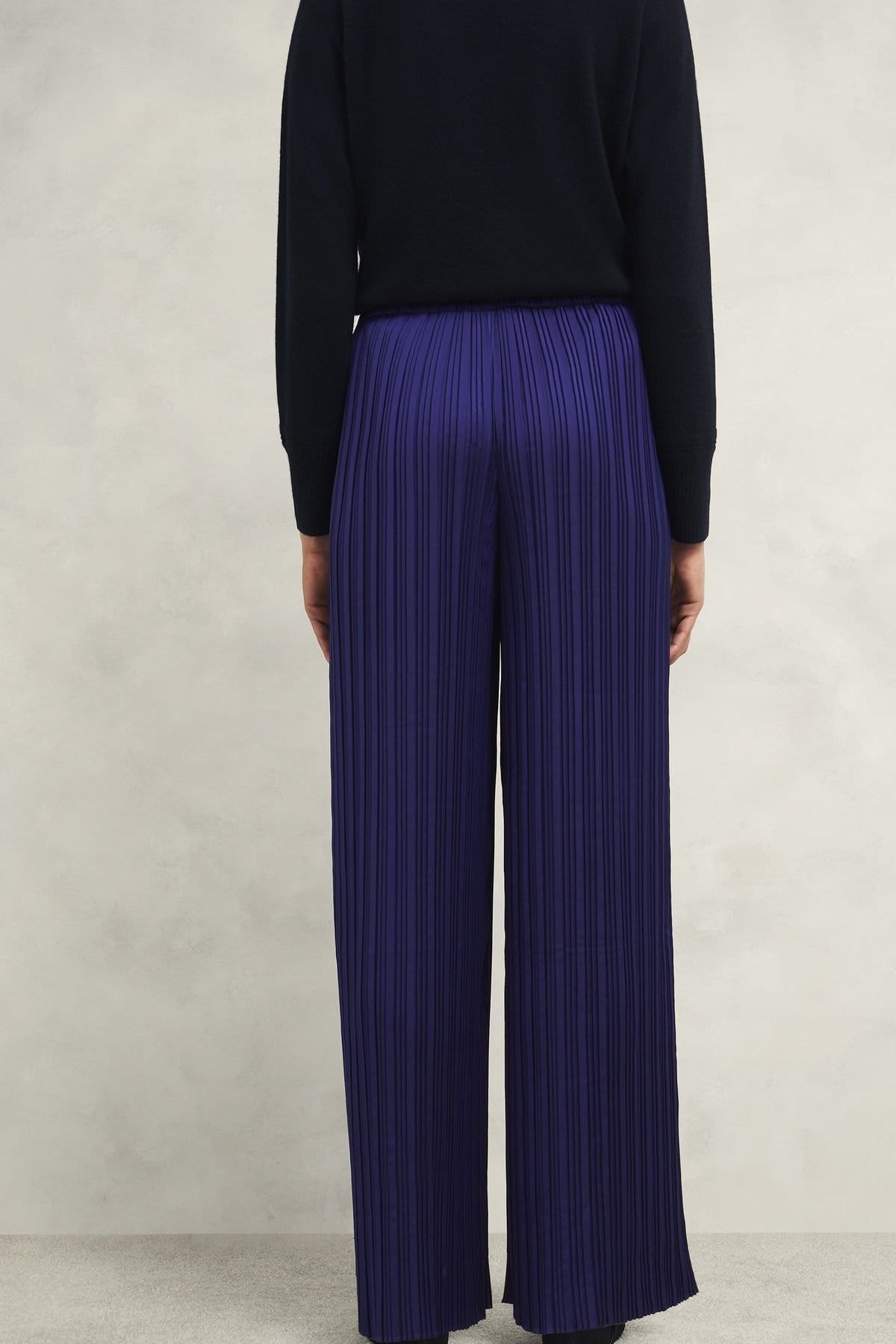 Hobbs London Hobbs London Women's Orla Pleated Trousers in Indigo - 4