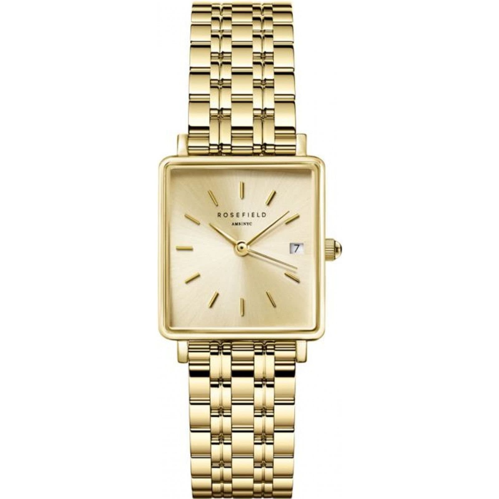 Rosefield Rosefield Women's QCGSG-Q048 Boxy 22mm Quartz Watch in Gold
