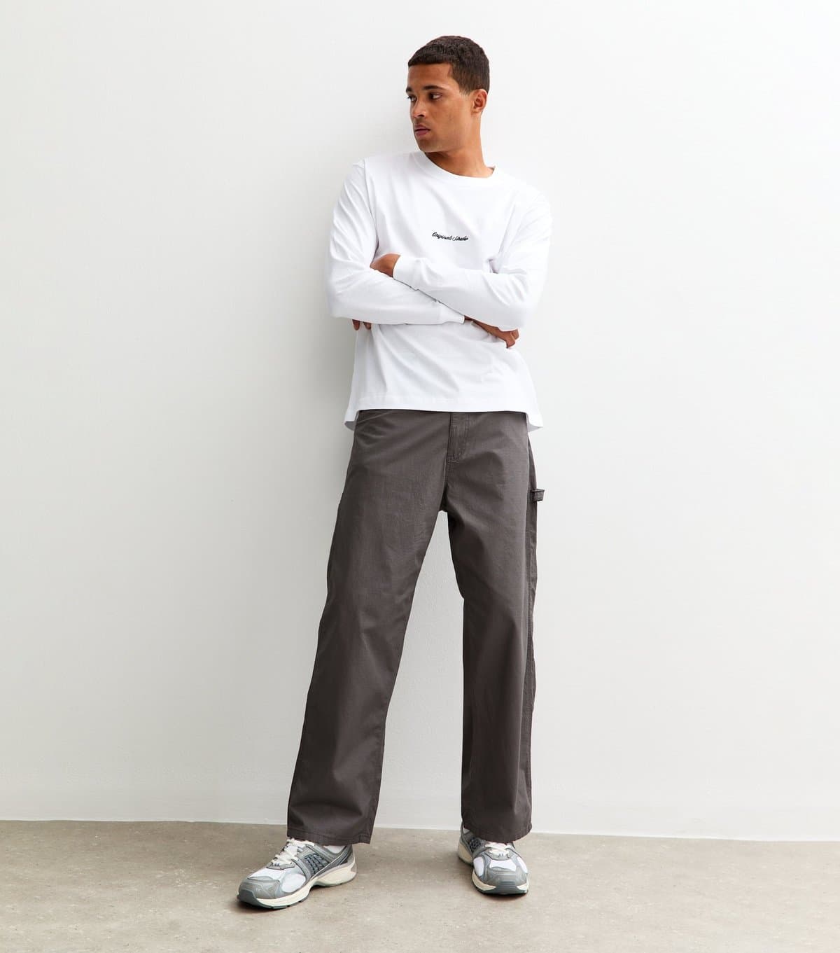 jack & jones Men's Grey Relaxed Cargo Trousers Jack & Jones New Look