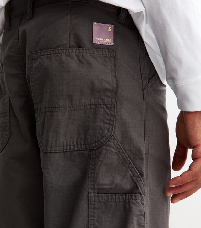 jack & jones Men's Grey Relaxed Cargo Trousers Jack & Jones New Look - 3