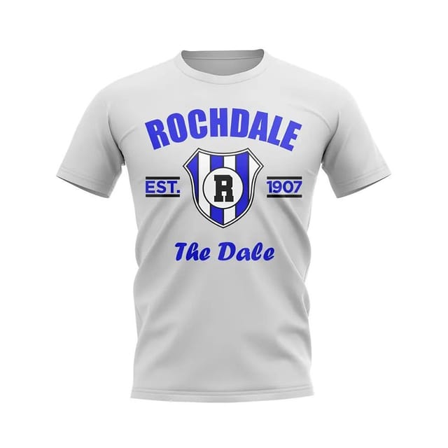 Rochdale Rochdale Men's Personalised Established Football T-Shirt in White - 2