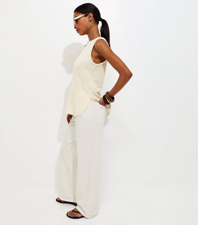 New Look Women's Cream Textured Soft Touch Vest Top New Look - 2