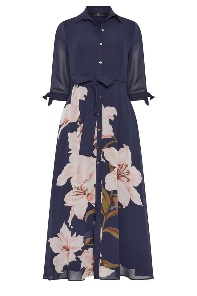 Star By Julien Macdonald Star by Julien Macdonald Women's Floral Print Shirt Dress in Dark Navy - 2