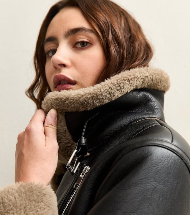 New Look Women's Black Faux Shearling Jacket New Look - 3