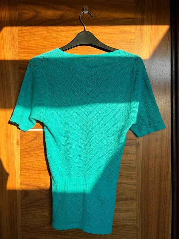Topshop Topshop Turquoise Crochet Knit Top