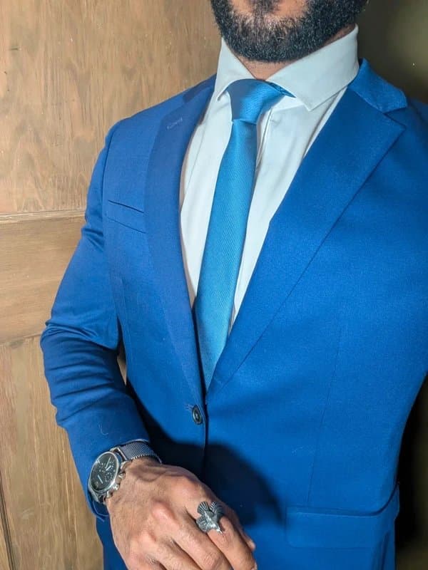 ASOS Mens ASOS Royal Blue/Purple Slim/Skinny Fit Suit - 42R/34R