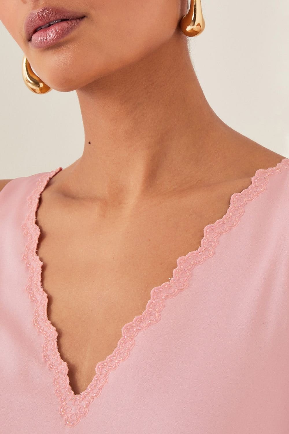 Monsoon Monsoon Women's Heidi Satin Cami Top Ivory in Pink - 4