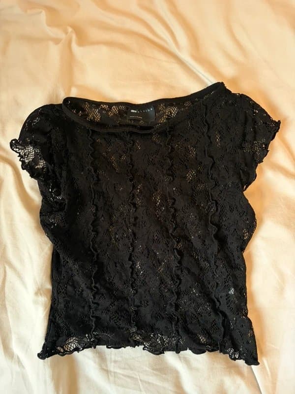 ASOS ASOS black lace short sleeve top