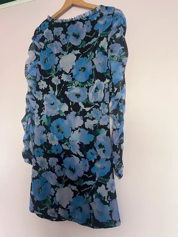 ASOS Asos Design Floral Mesh Ruched Dress