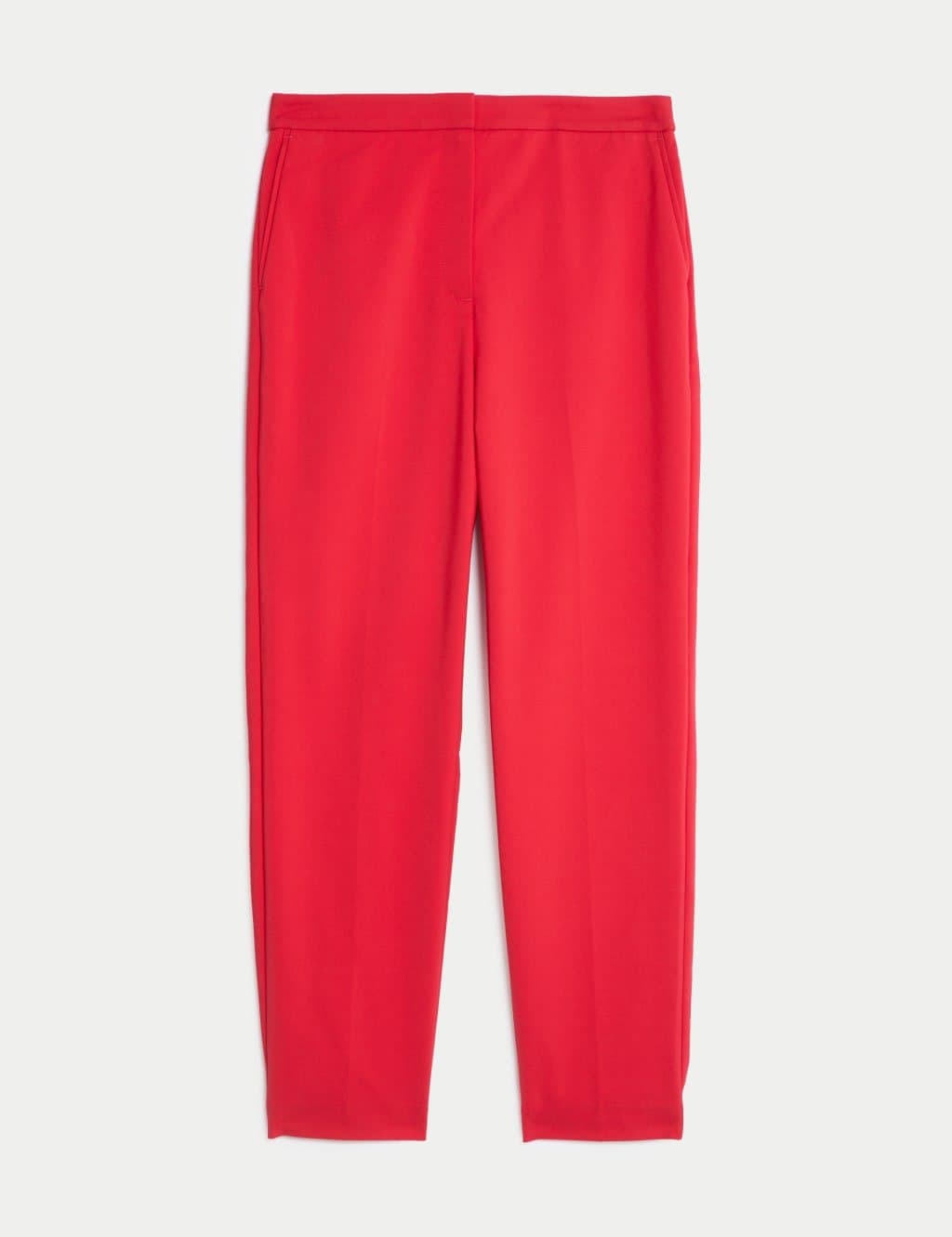 Marks & Spencer M&S Red Orchid Cotton Blend Slim Fit Ankle Grazer Trousers