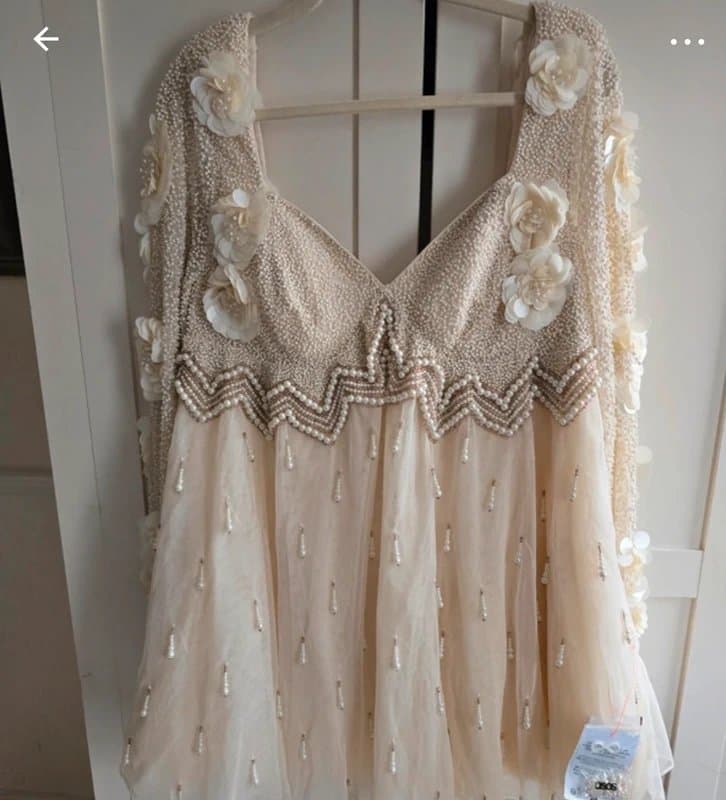 ASOS Asos Luxe Pearl Embellished mini Dress UK 16