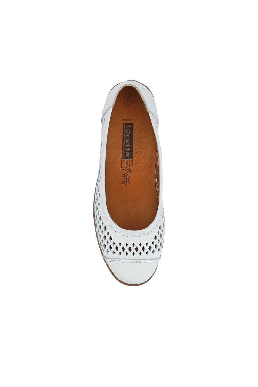 Pavers Pavers Women's Breathable Leather Pumps in White - 4