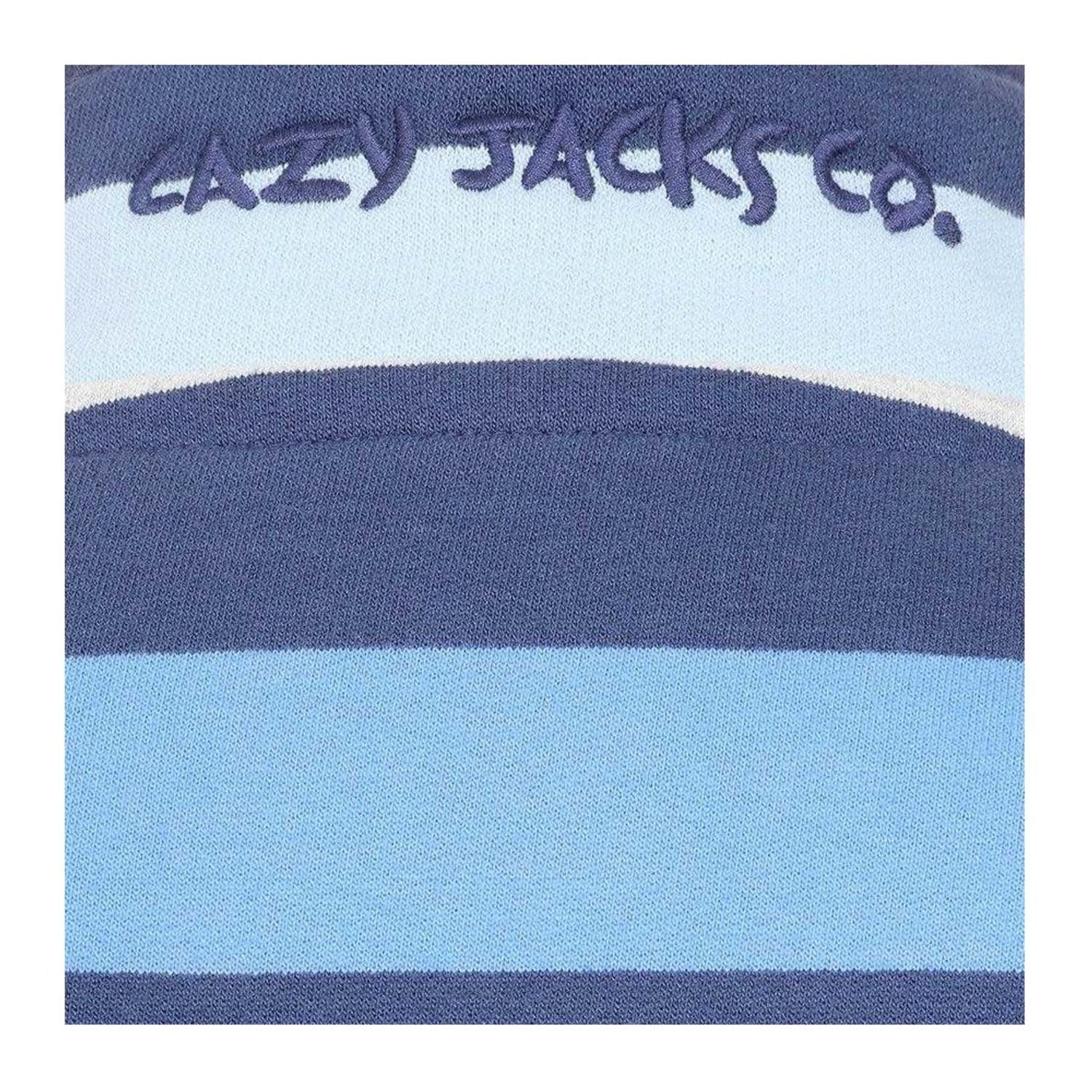 Lazy Jacks Lazy Jacks Women's Striped Button Neck Sweatshirt in Aqua - 4
