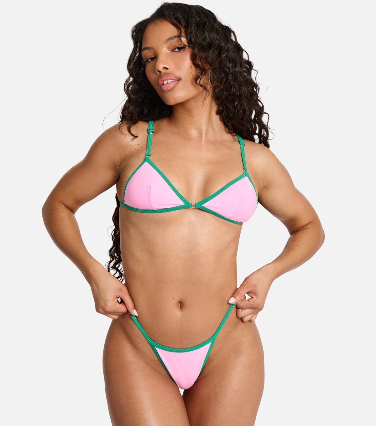 Public Desire Public Desire Pink and Green Bikini Set