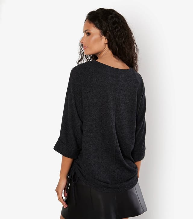 Apricot Women's Dark Grey Batwing Sleeve Top Apricot New Look - 2