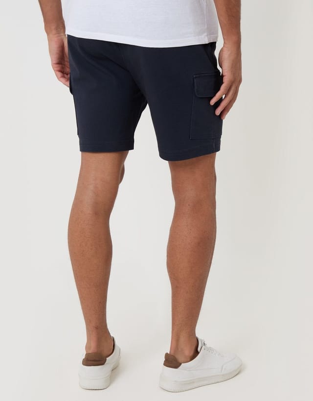 Threadbare threadbare Men's Shorter Length Elasticated Waist Stretch Cargo Shorts in Blue - 3