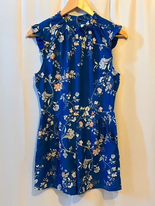 Oasis Oasis blue floral playsuit size 10