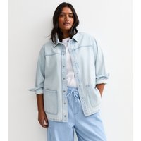 New Look Women's Plus Size Light Blue Denim Shacket Curves New Look - 3