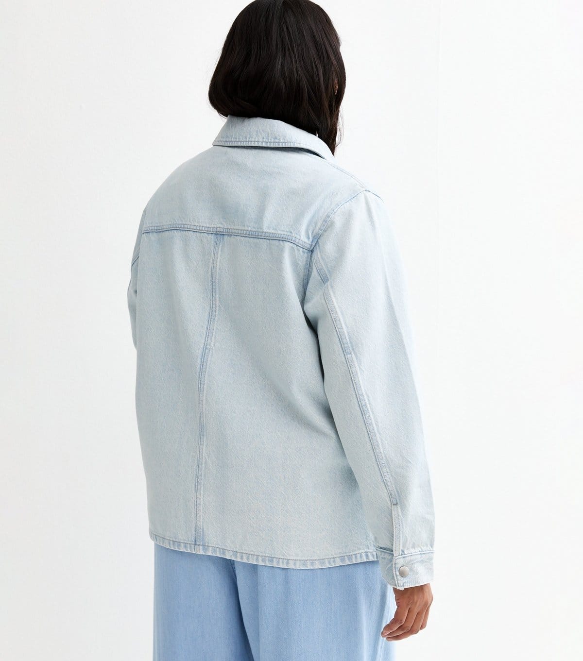 New Look Women's Plus Size Light Blue Denim Shacket Curves New Look - 4