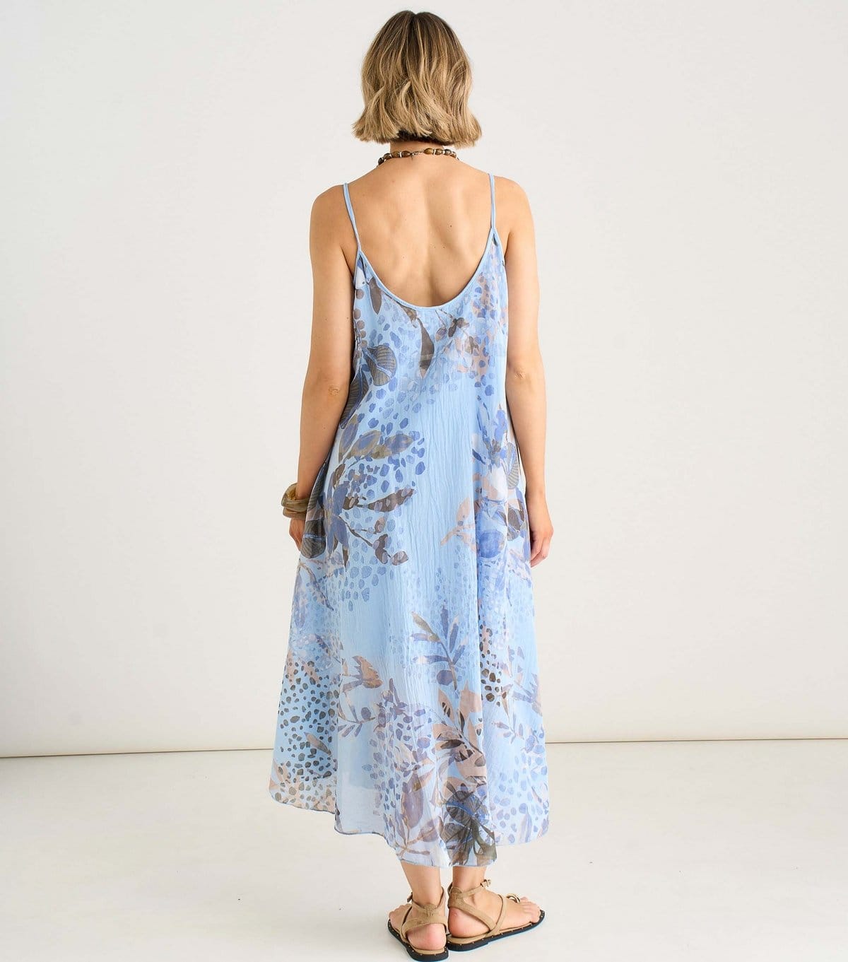 Gini London Women's Blue Floral Strappy Midi Dress Gini London New Look - 4