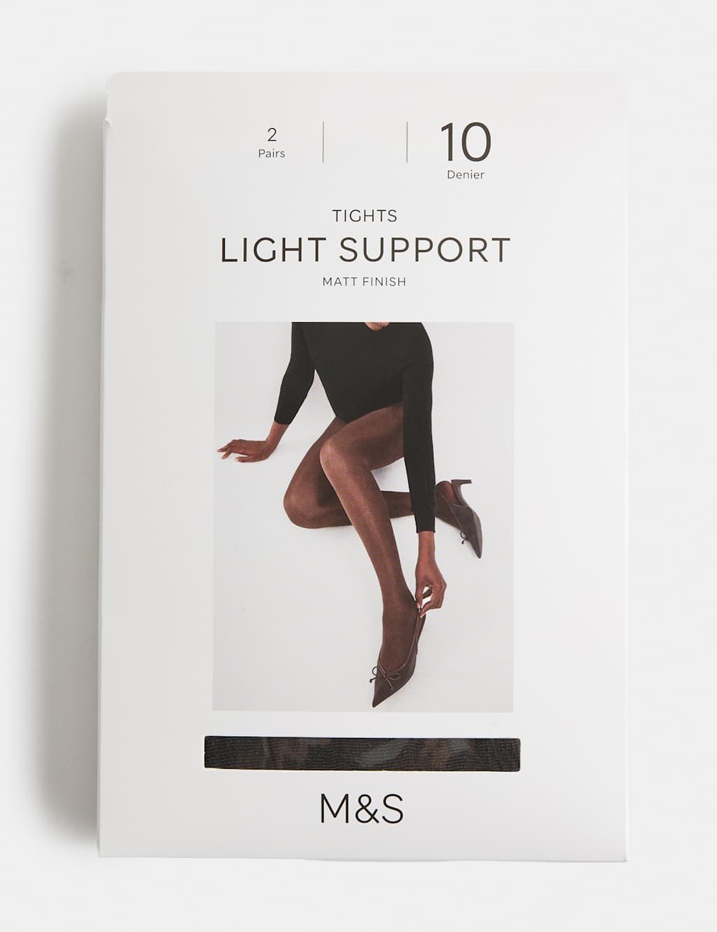 Marks & Spencer M&S 2 Pack 10 Denier Light Support Tights Nearly Black