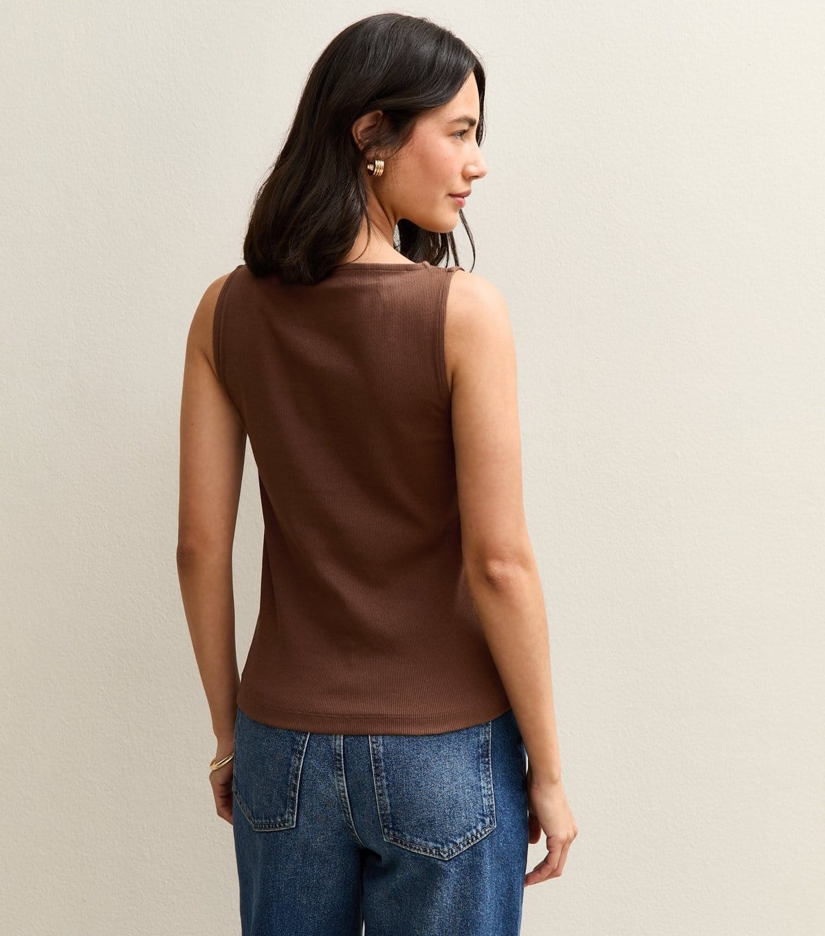 New Look Women's Brown Button Through Tank Top New Look - 4