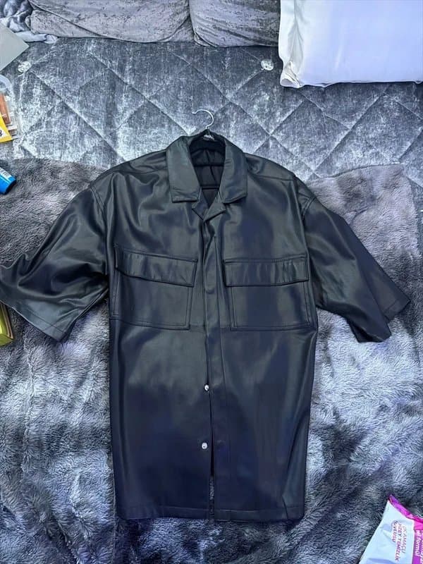 Bershka bershka faux leather shirt