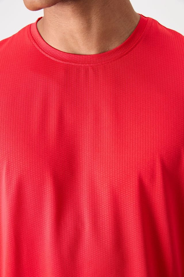 Tommy Life Tommy Life Men's Regular Fit Crew Neck T-Shirt in Red - 3