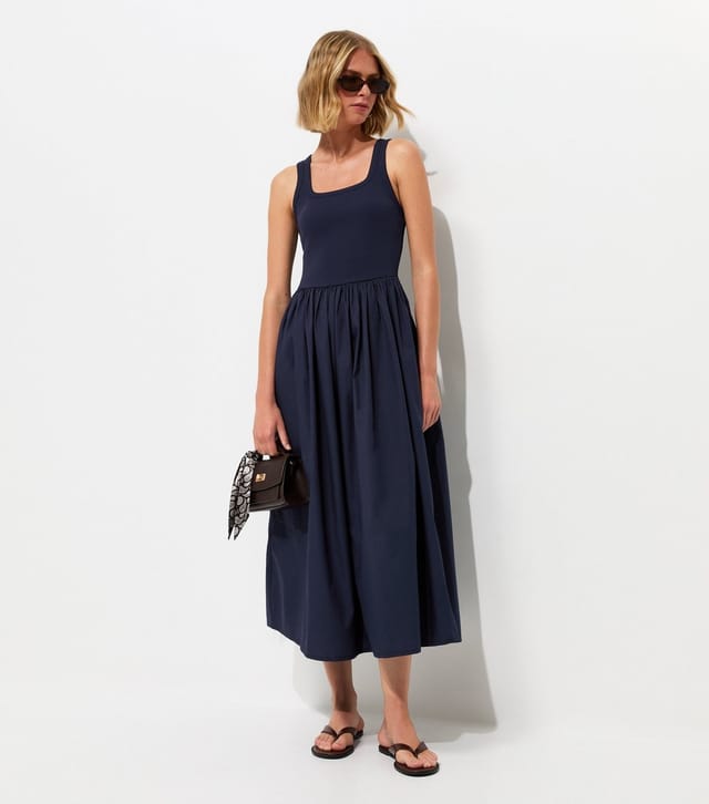 New Look Women's Navy 2-In-1 Poplin Midi Dress New Look - 3