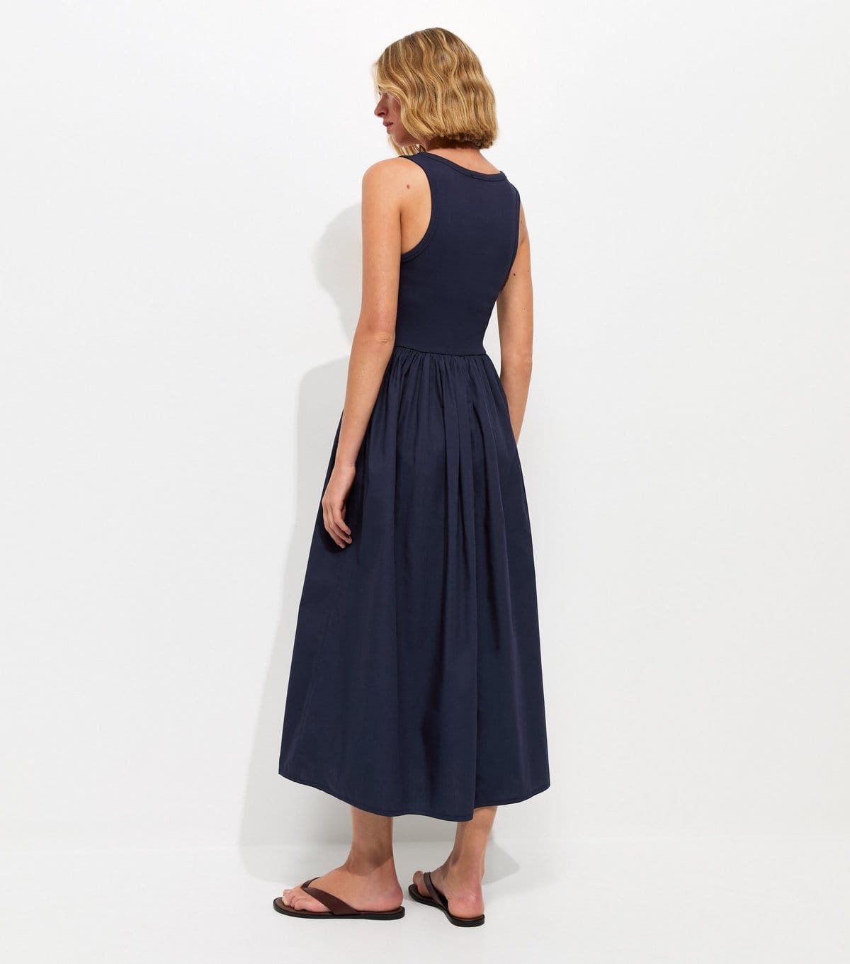 New Look Women's Navy 2-In-1 Poplin Midi Dress New Look - 4