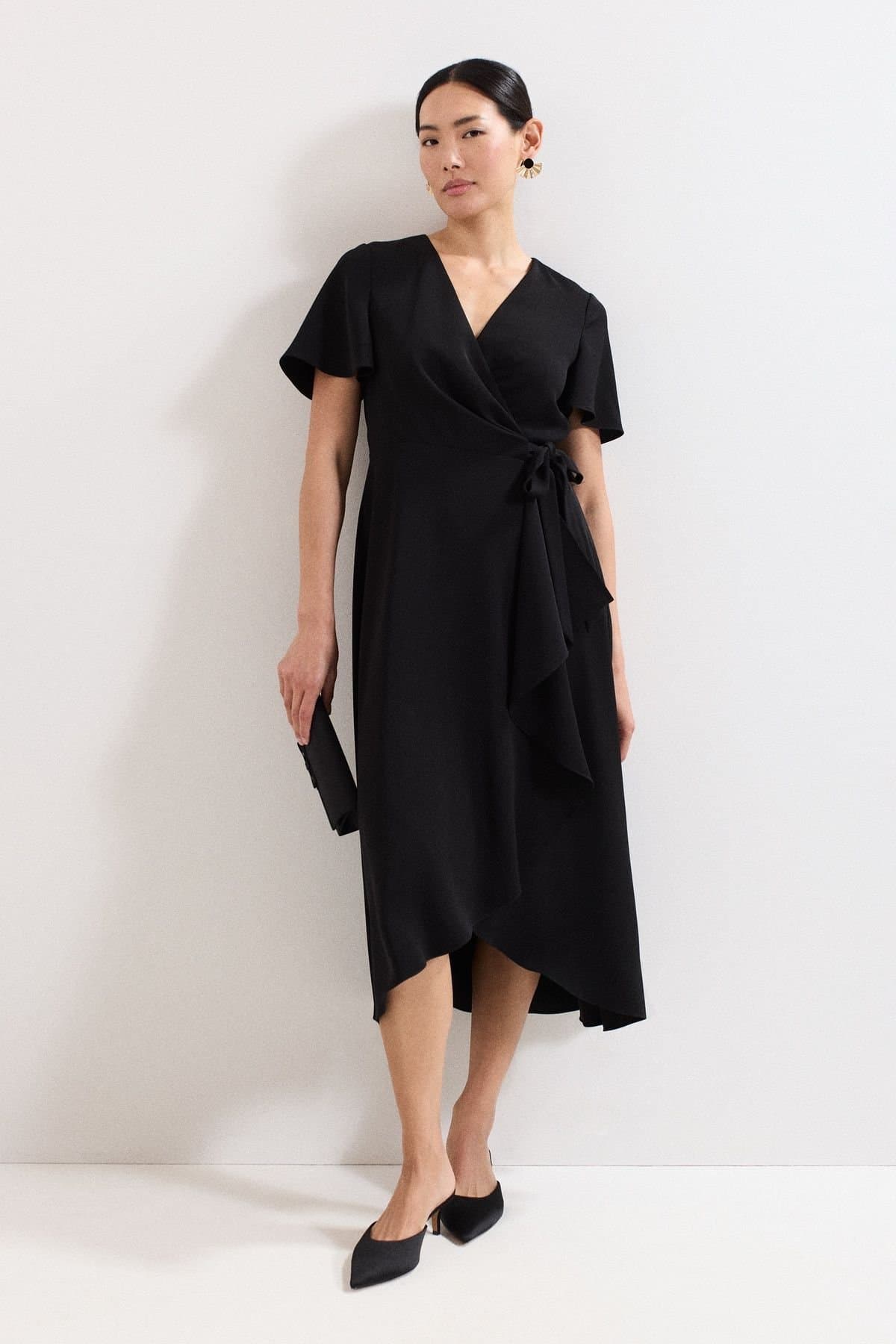 Phase Eight Phase Eight Women's Julissa Wrap Midi Dress in Black