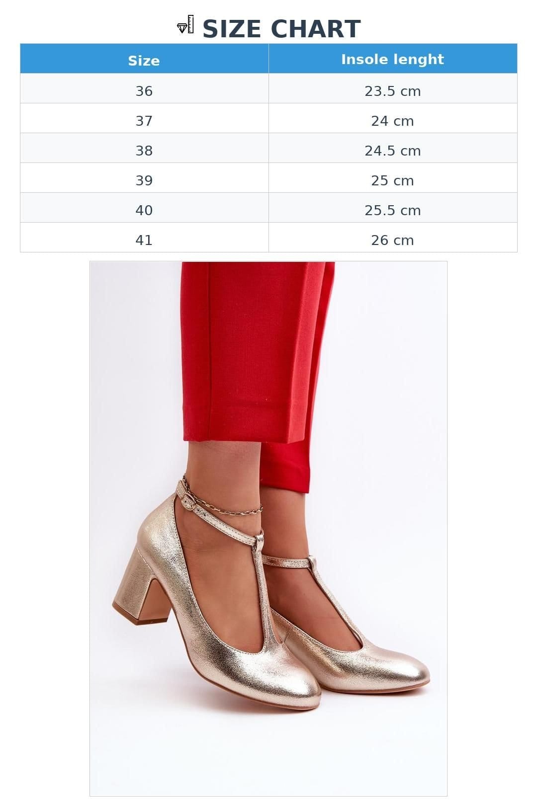 Love Lace Love Lace Women's Block Heel Pump with Adjustable Strap Rounded Toe in Gold - 4