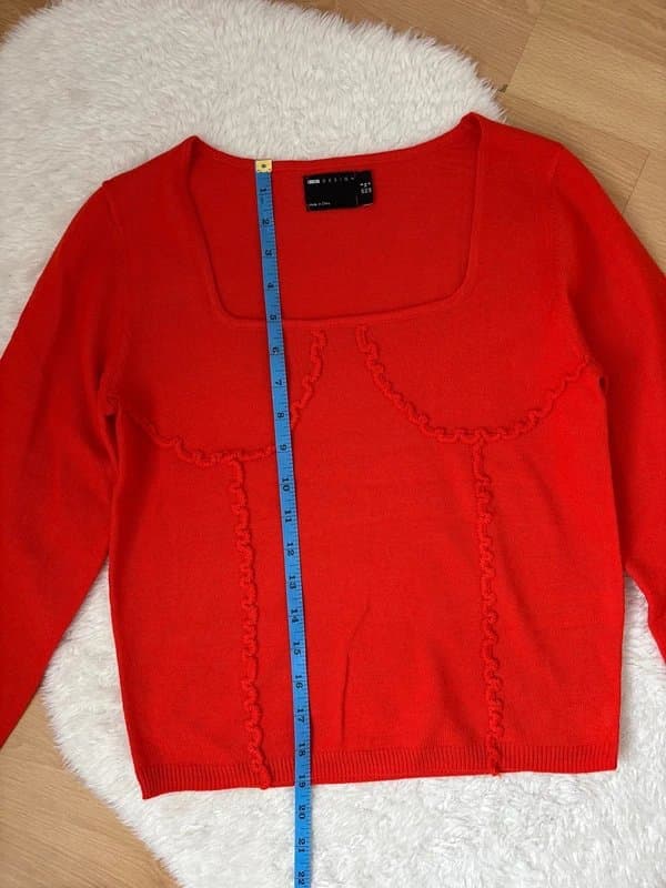 ASOS Design Asos Design red knit off shoulder jumper | fitted long sleeve top | statement sweater