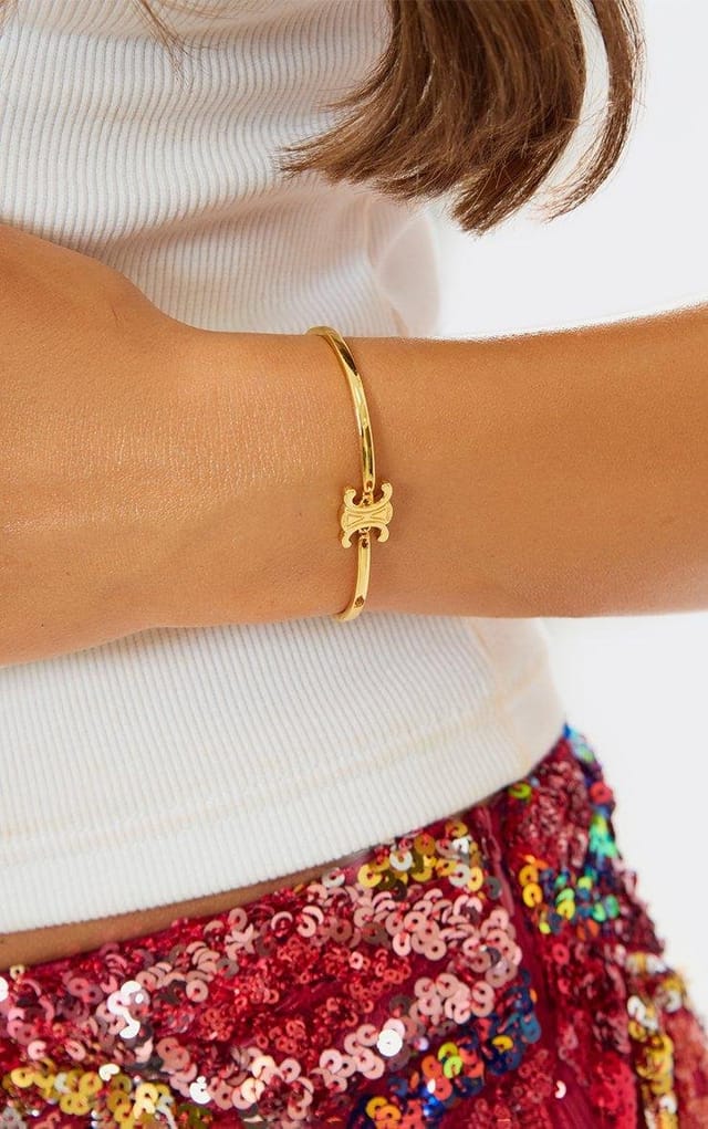 EGO Logo Detail Clasp Fastening Bracelet In Gold, Women's Size UK 0 - 2
