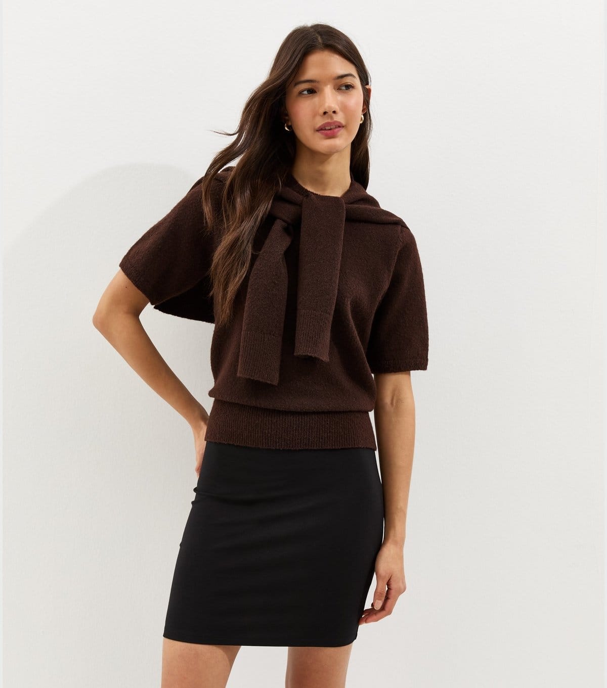 New Look Black Stretchy Tube Mini Skirt
