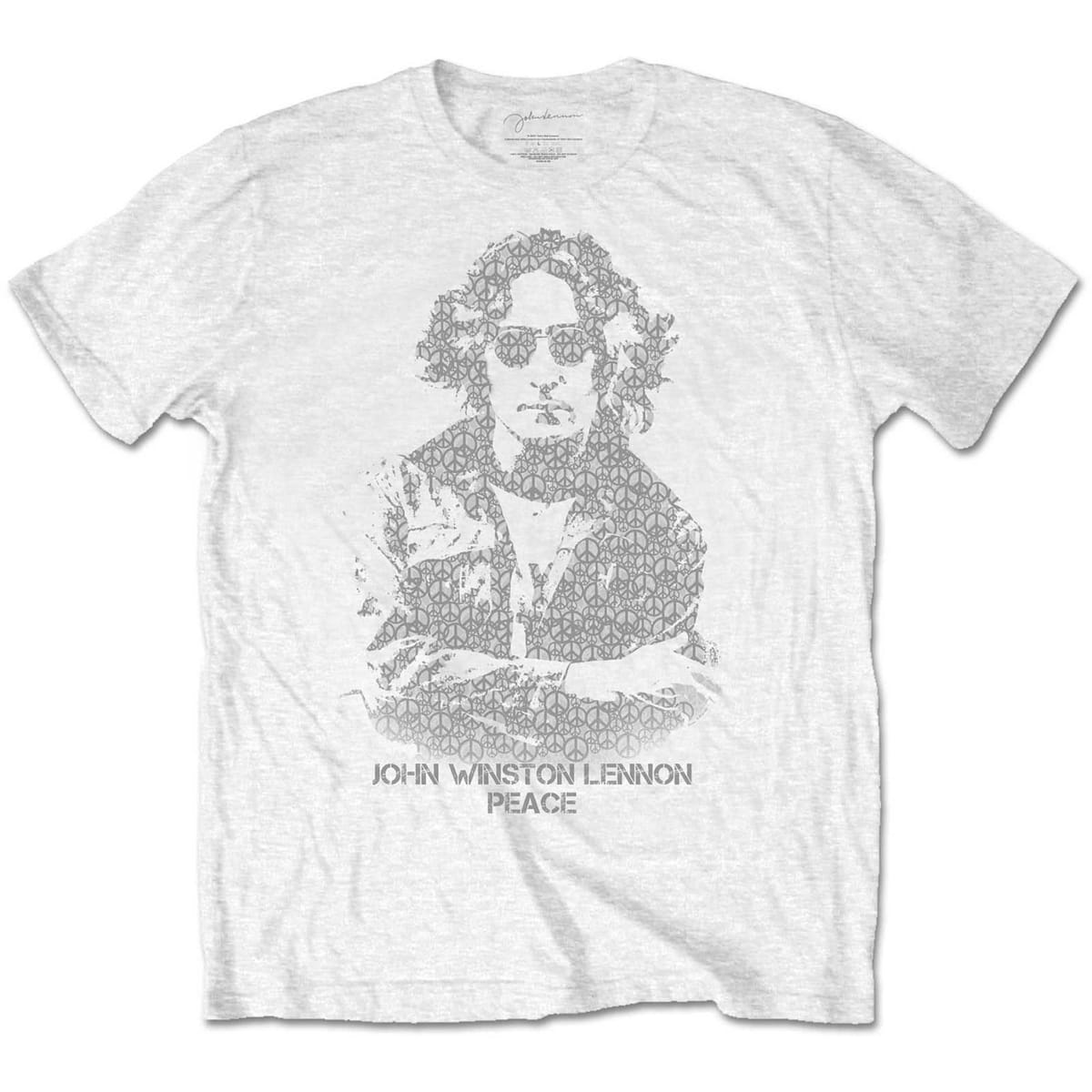John Lennon John Lennon Men's Peace Symbol Cotton T-Shirt in White - 1