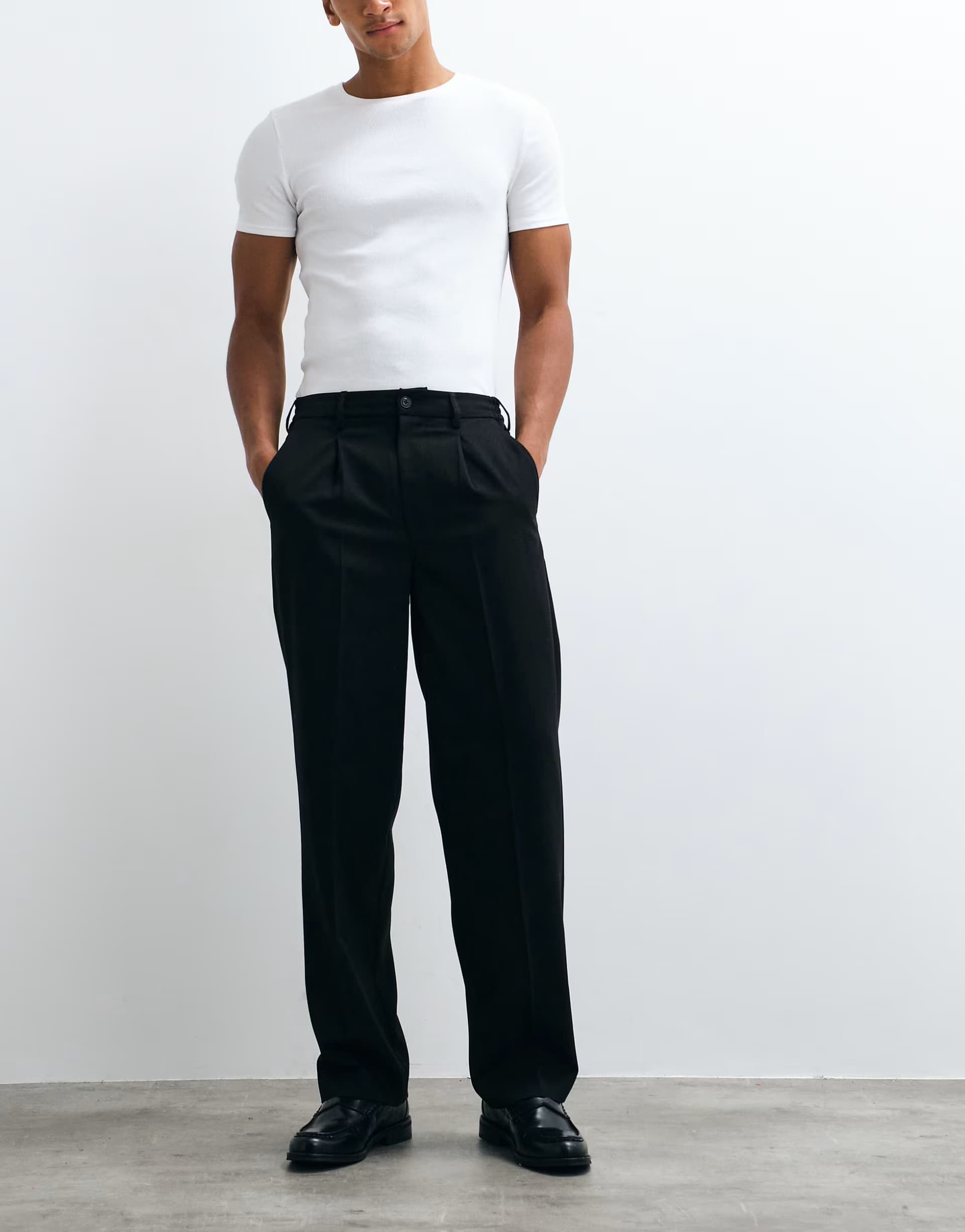 ASOS ONLY & SONS loose fit tailored trousers in black