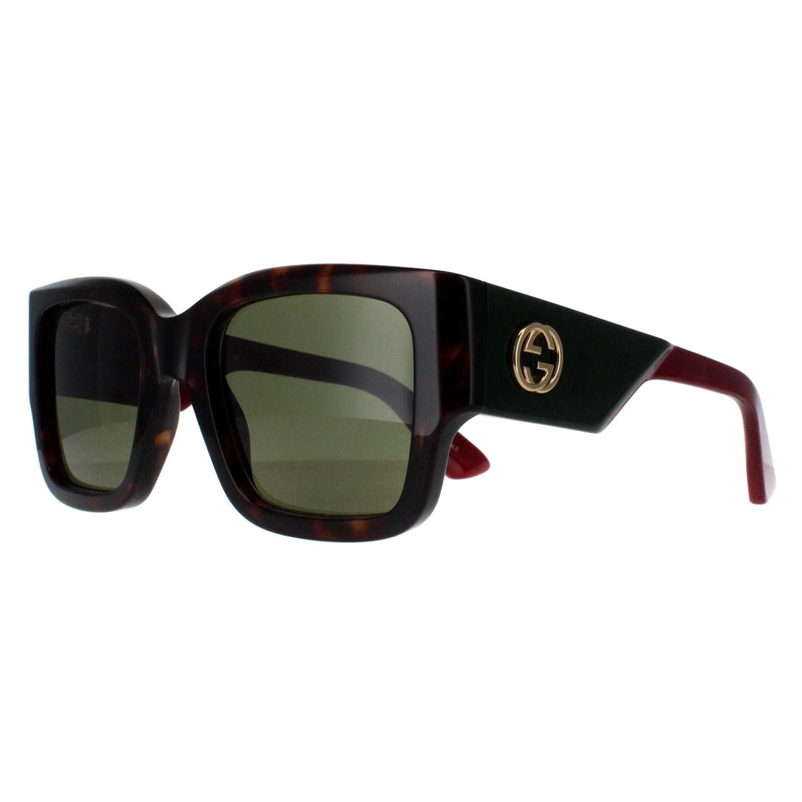 Gucci Gucci Women's Square Havana with Green & Red Green GG1663S in Brown - 2