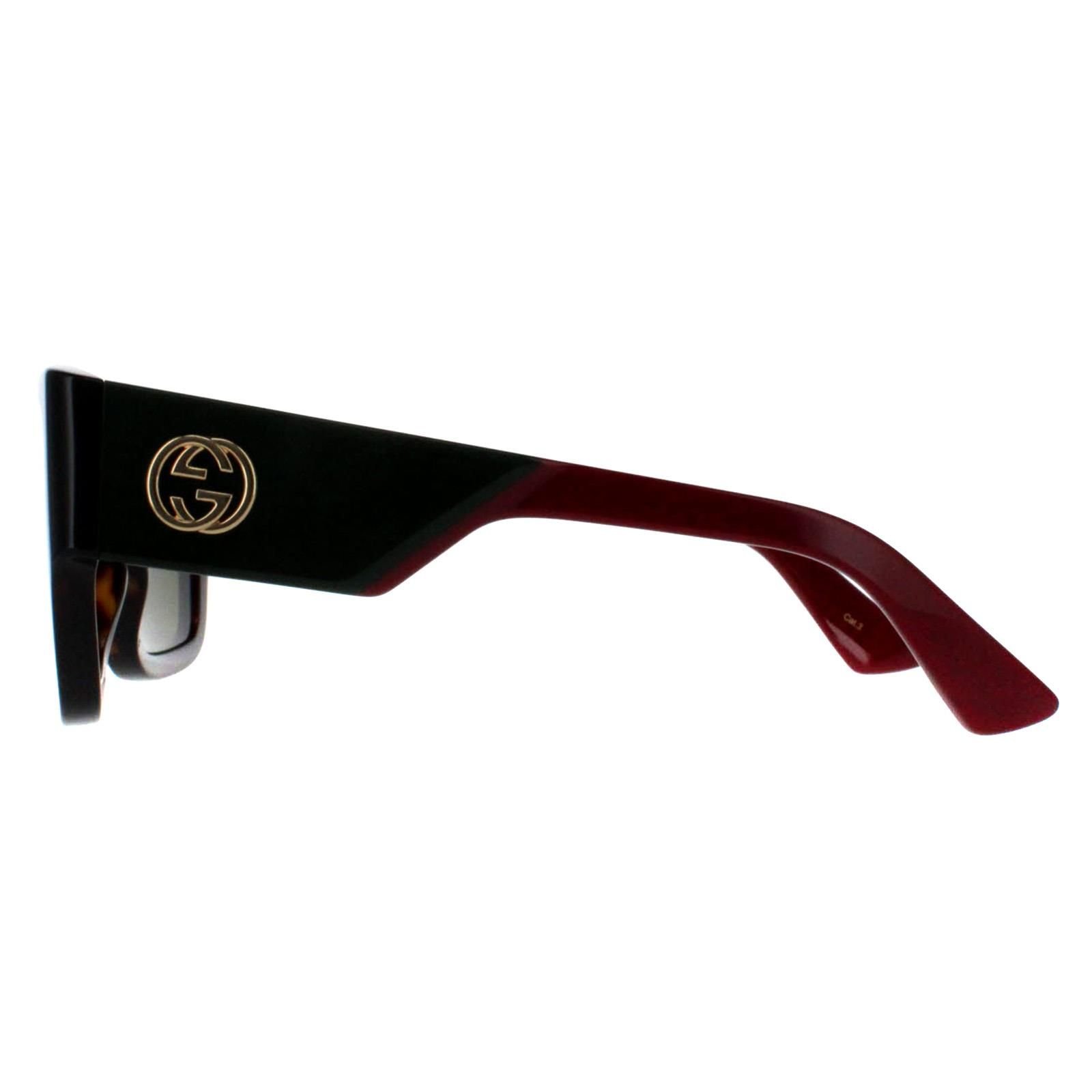 Gucci Gucci Women's Square Havana with Green & Red Green GG1663S in Brown - 3