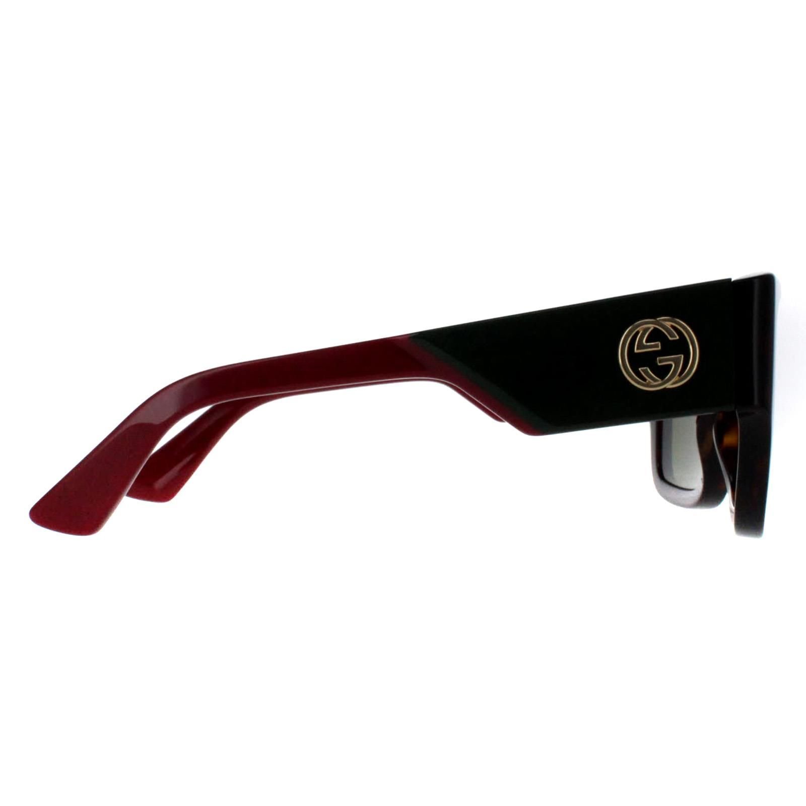 Gucci Gucci Women's Square Havana with Green & Red Green GG1663S in Brown - 4