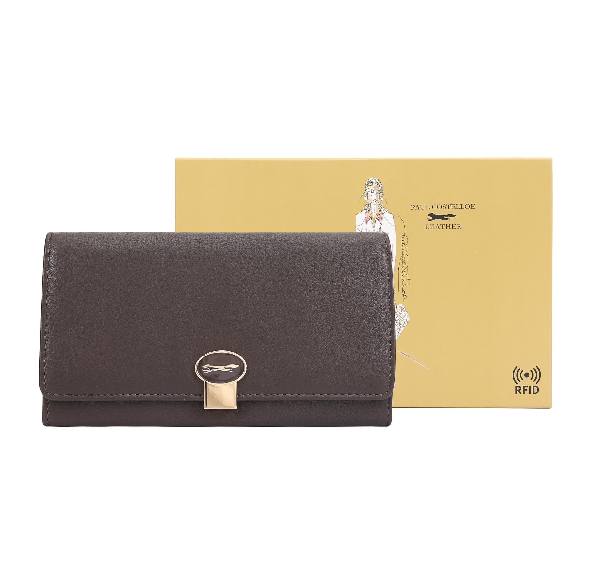 Paul Costelloe Paul Costelloe Women's Claire Leather Purse in Brown