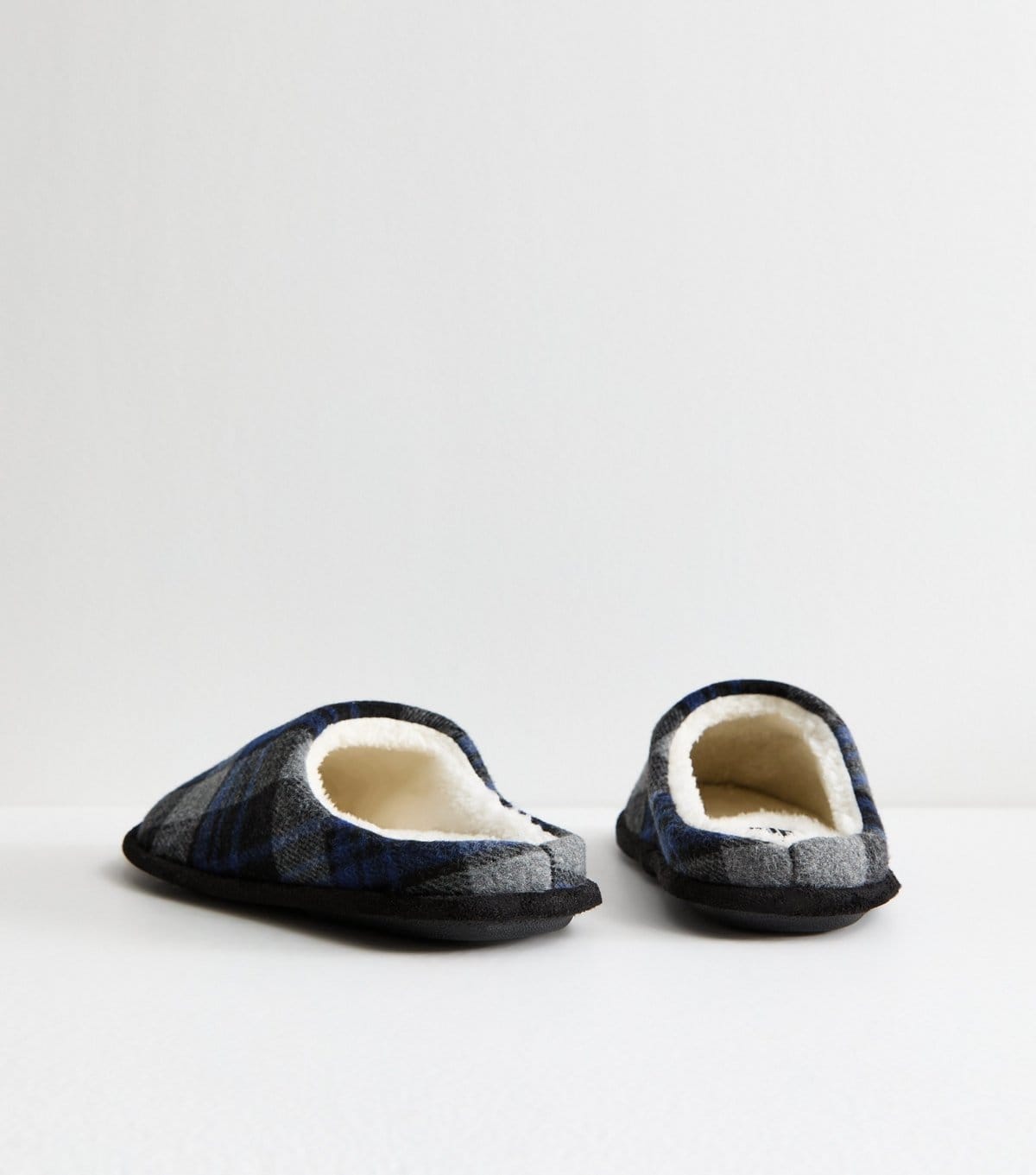 jack & jones Men's Navy Checked Fleece Lined Slippers Jack & Jones New Look - 4