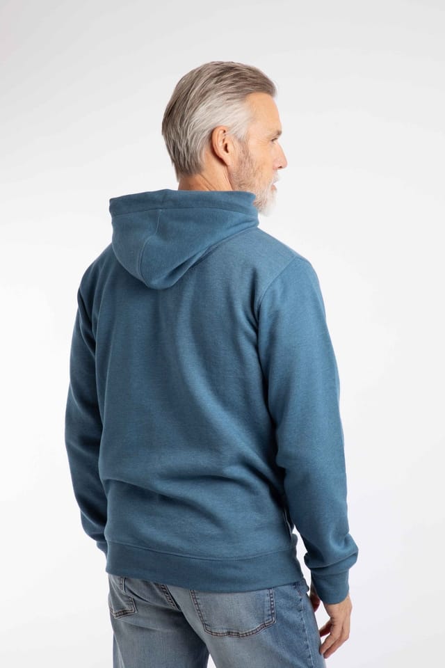 Weird Fish Weird Fish Men's Bryant Front Print Graphic Popover Hoodie in Mid Blue - 3