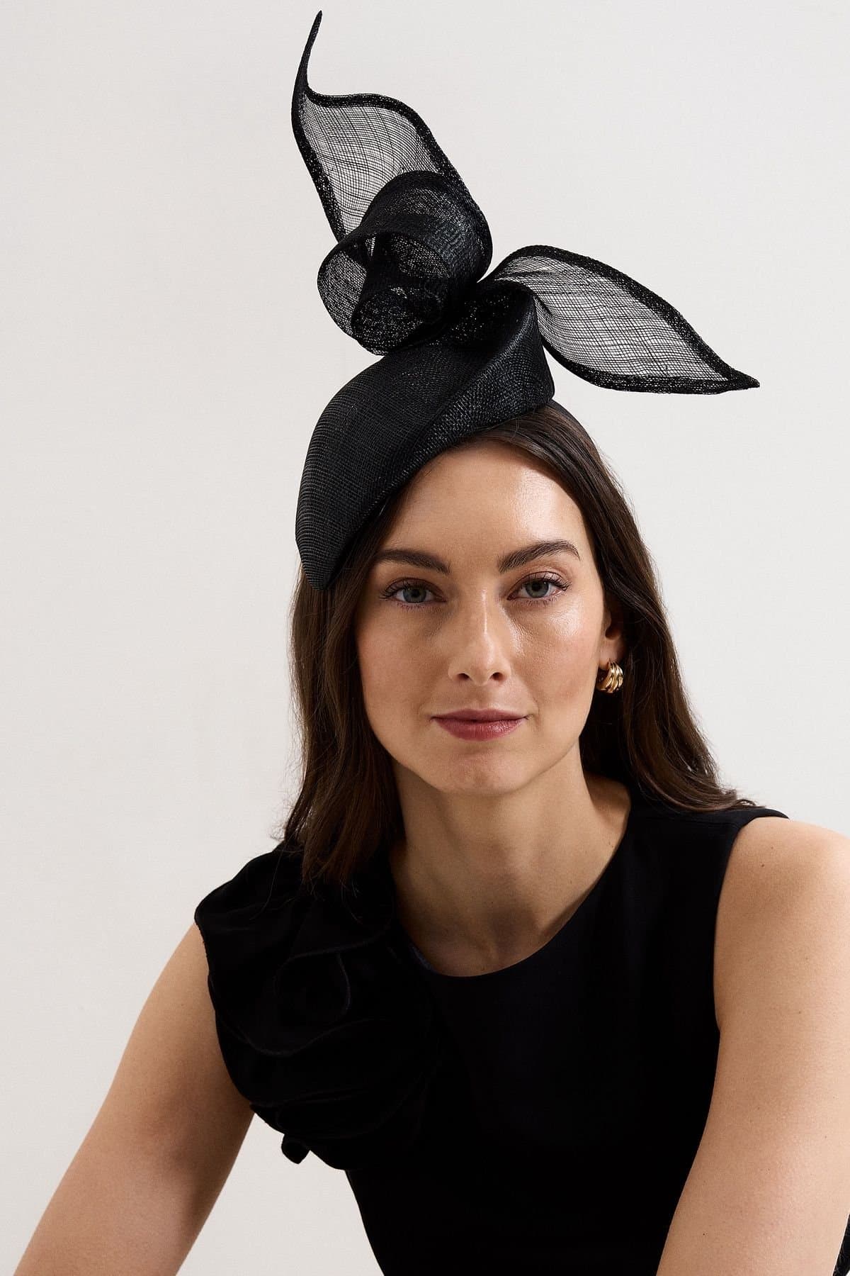 Phase Eight Phase Eight Black Swirl Trim Fascinator Headband