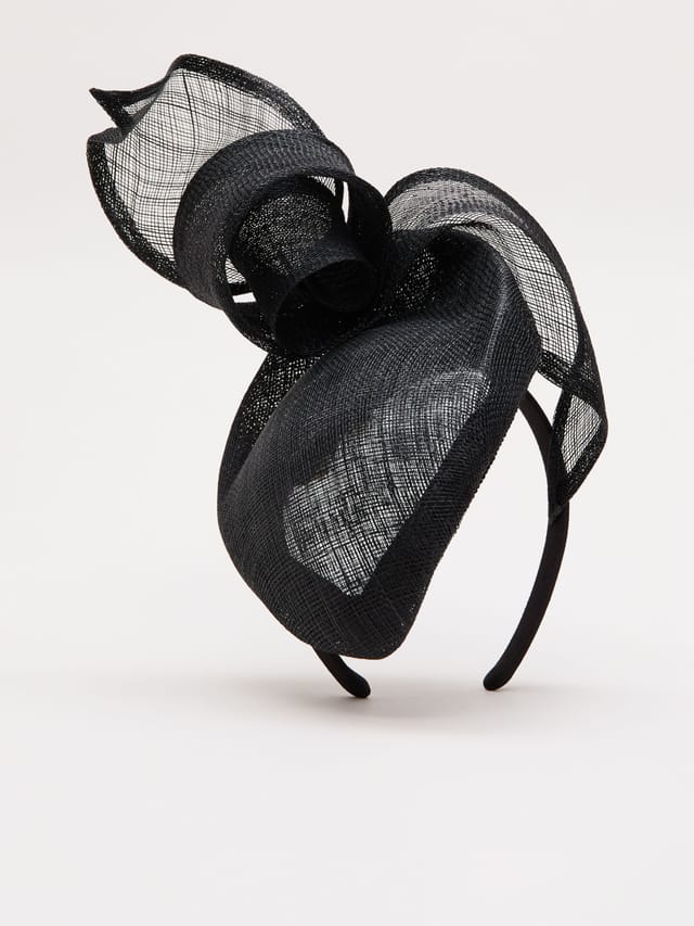 Phase Eight Phase Eight Women's Swirl Trim Fascinator Headband in Black - 2