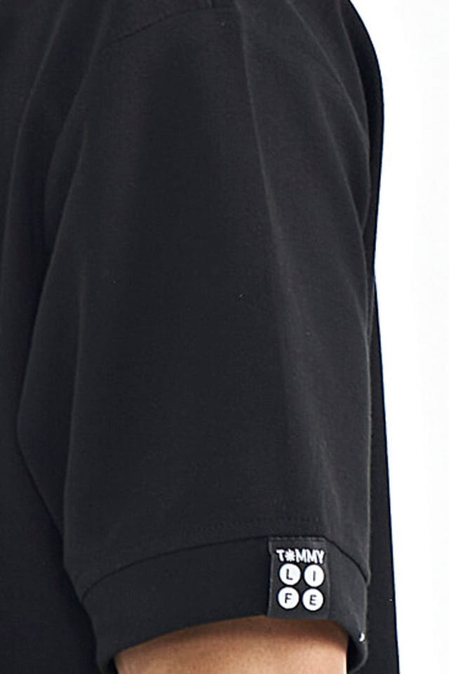 Tommy Life Tommy Life Men's Oversized Hooded Short-sleeve T-shirt in Black - 3